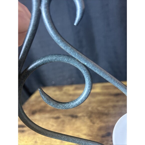 Partylite Candle Holders Scroll Sconce Green Wrought Iron Frosted Votive Holders - Picture 11 of 11